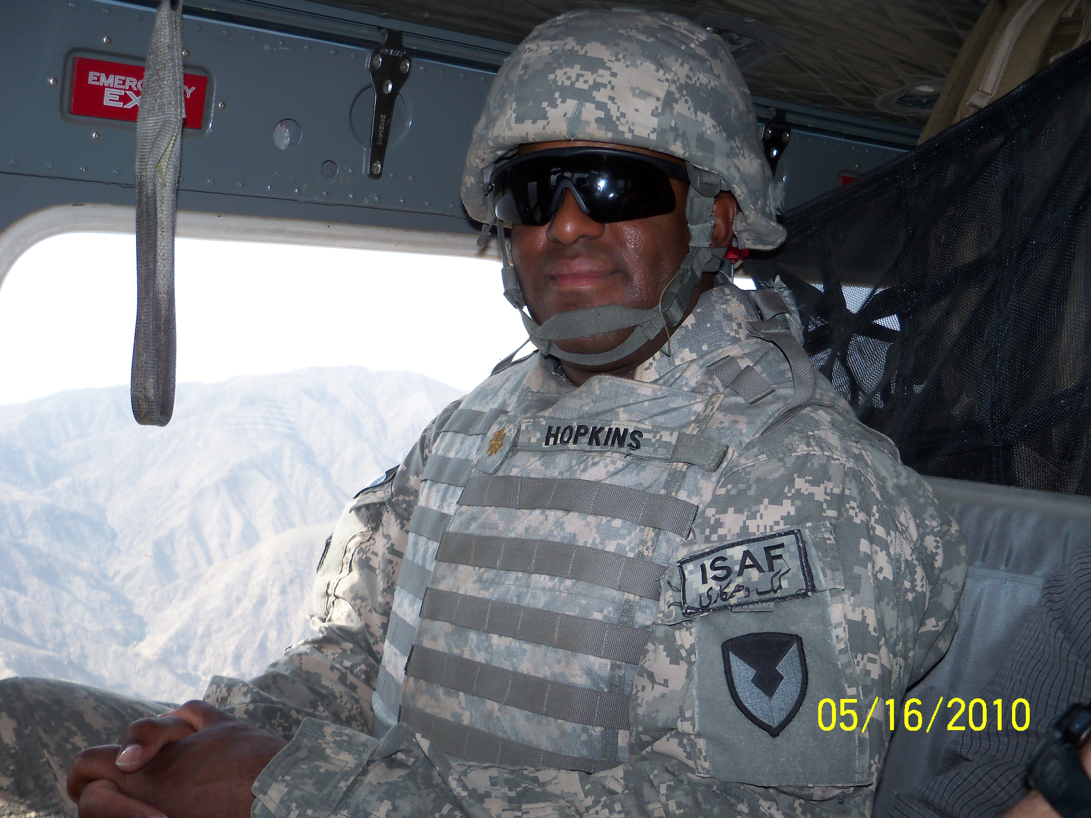 Although in the military for 25 years, Maj. Hopkins' deployment to Afghanistan is his first combat assignment.