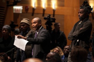 About 150 people attended a session held by the Chicago Urban League at Kennedy-King College on Jan. 12, 2016 to address the Chicago Police Board concerning nominations for the next Chicago Police Department superintendent. (Michelle Kanaar / City Bureau)