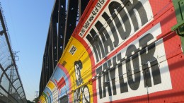 The Major Taylor bike trail ends at Whistler Woods Forest Preserves on the city's far south side. Colorful murals describing Marshall “Major” Taylor, who excelled at bicycle racing and became the sport's first international Black sports star, greet cyclists, walkers and runners. (photo by La Risa Lynch)