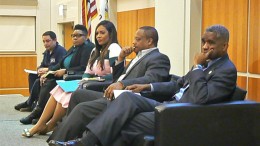 Englewood is split between five aldermen that many say impacts development for the south side community. Pictured: Alds. Raymond Lopez (15th), Jeanette Taylor (20th), Stephanie Coleman (16th), Ald. Roderick Sawyer (6th) and David Moore (17th).