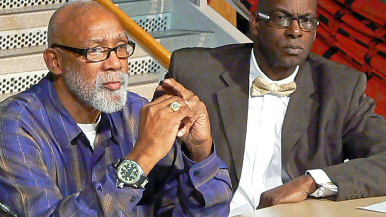 CSU staffer Bob Beamon (right) also participated in the protest of the 1968 Summer Olympics in Mexico City with John Carlos, who gained famed when he and another teammate raised a black gloved fist in the air after taking the medals stand. Both Carlos and Beamon discussed the '68 Games during a Black History event in CSU.